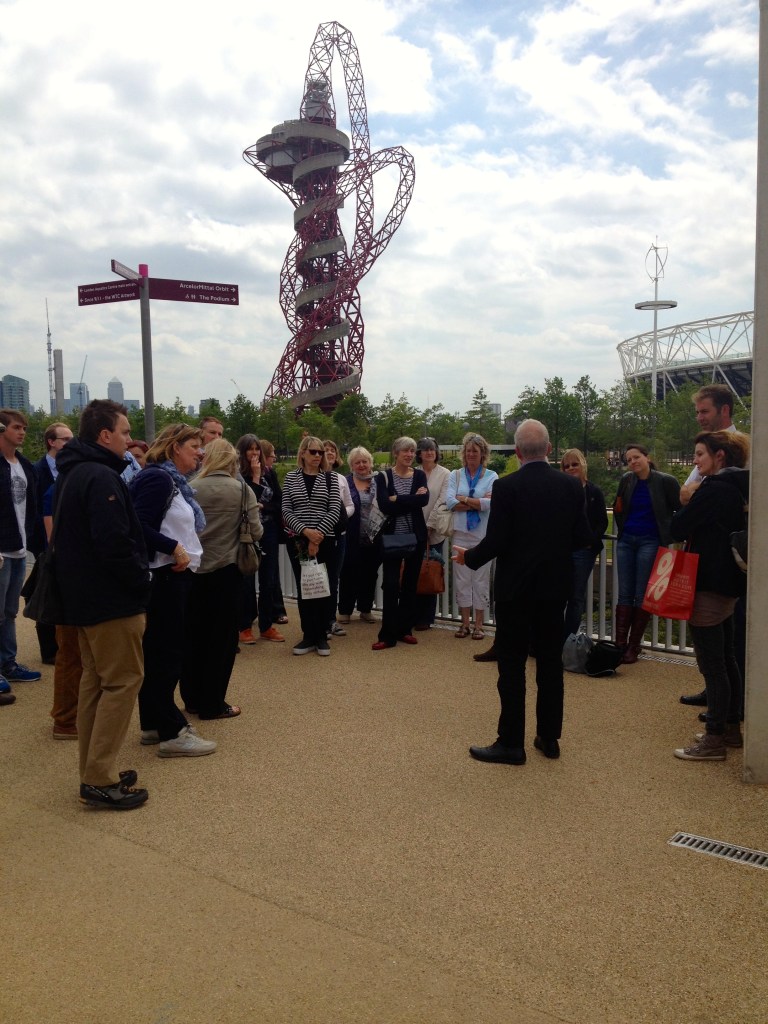 Dr Askew leads the tour. 
